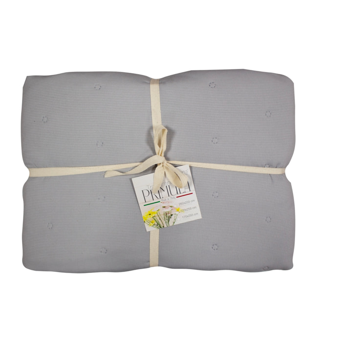 COPRILETTO LETTO MATRIMONIALE GRIGIO MEZZA STAGIONE TINTA UNITA EFFETTO STROPICCIATO