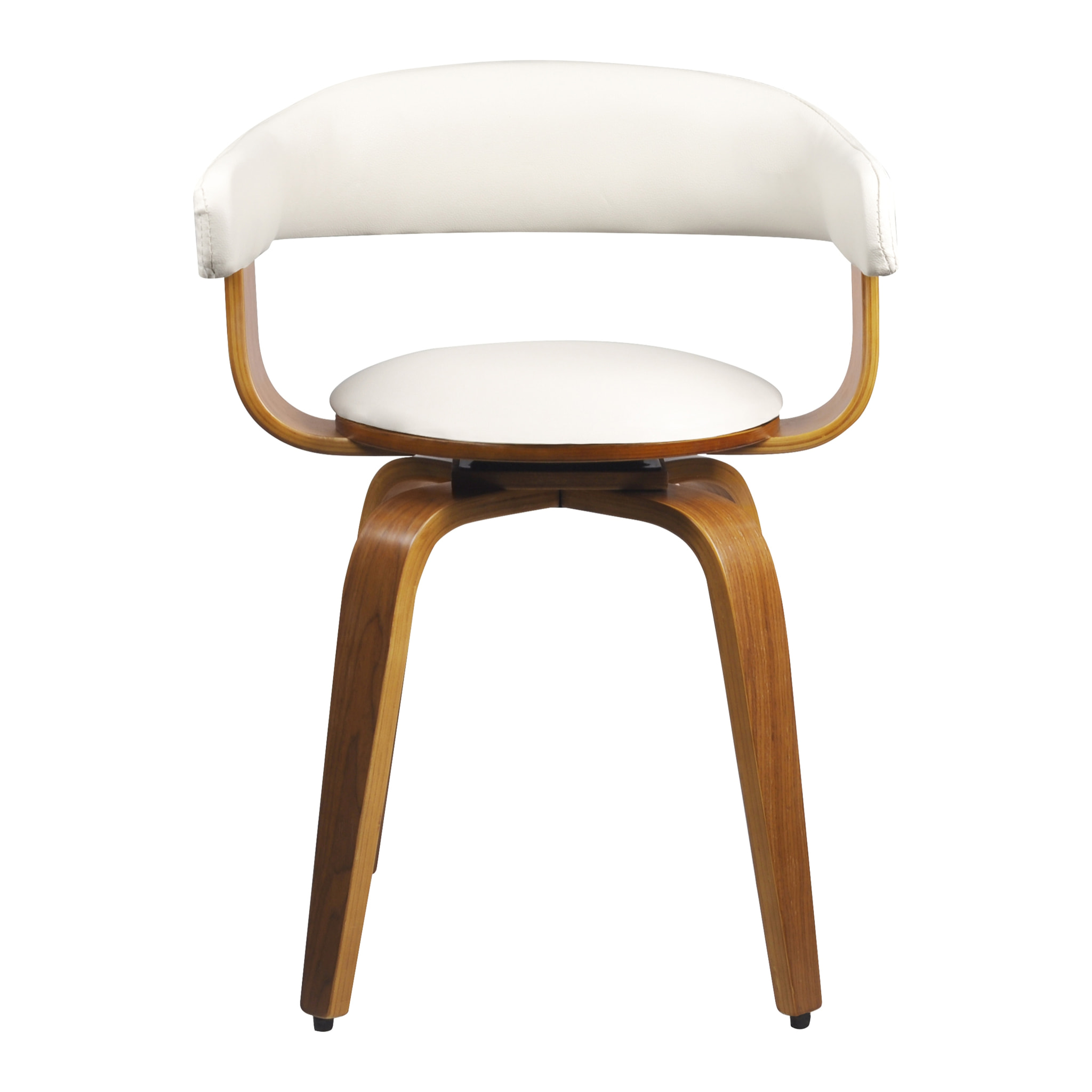 Chaise avec accoudoirs en cuir synthétique blanc - Harold