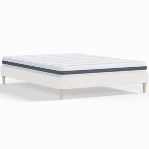 Pack lit en velours côtelé + Matelas ressorts et Mousse HR - DINA & HYGIOSPRING