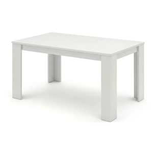 Mesa de comedor fija en blanco artik 140X80 cm Naya Blanco Artik (Blanco Mate)