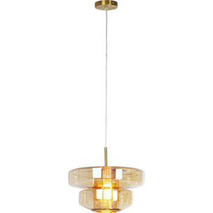 Suspension Arcadia 34cm ambrée Kare Design