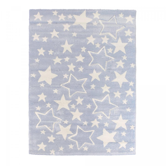 tapis chambre 120x170 tissé bleu et blanc rectangle motif enfant AMIL 9