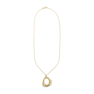 Collar de Aleación de Metal y Circonita Brillante acabado en oro amarillo de 18k