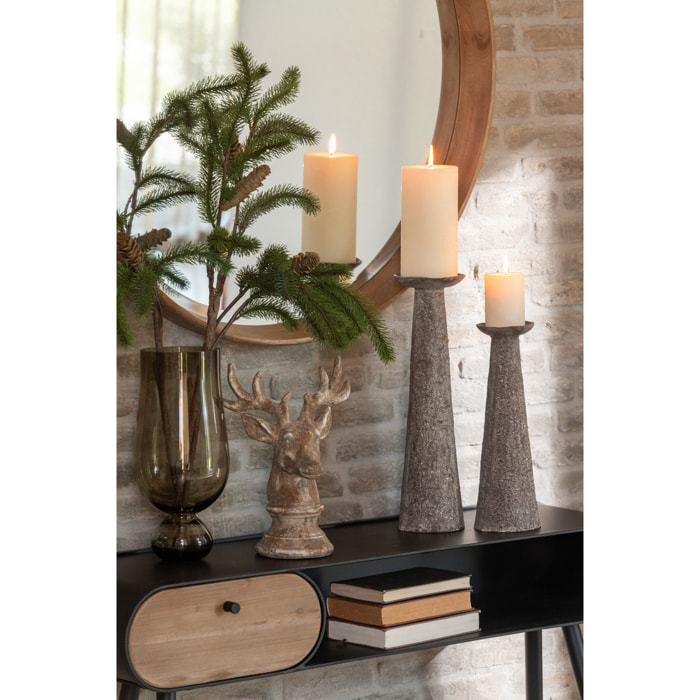 J-Line bougeoir - aluminium - brun - small
