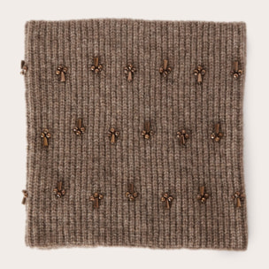 Motivi - Scaldacollo in maglia con pietre - Marrone