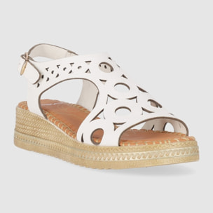Sandalias de Piel - Blanco - Tacón: 5 cm