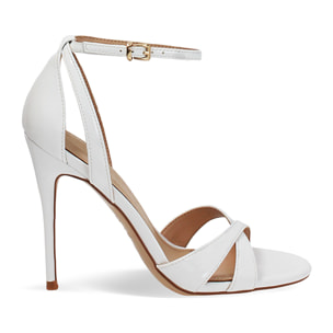 Sandalias blancas tacón 11,5 cm