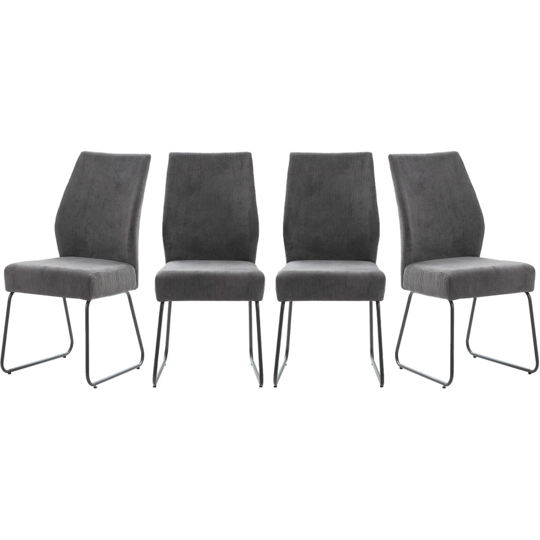 Lot de 4 chaises en velours côtelé - STUGA