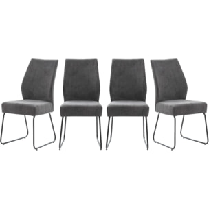 Lot de 4 chaises en velours côtelé - STUGA