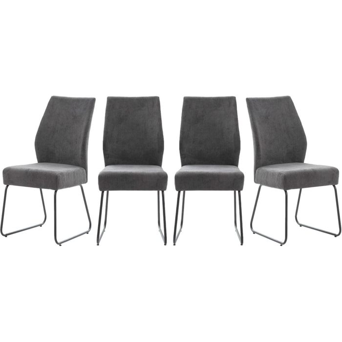 Lot de 4 chaises en velours côtelé - STUGA