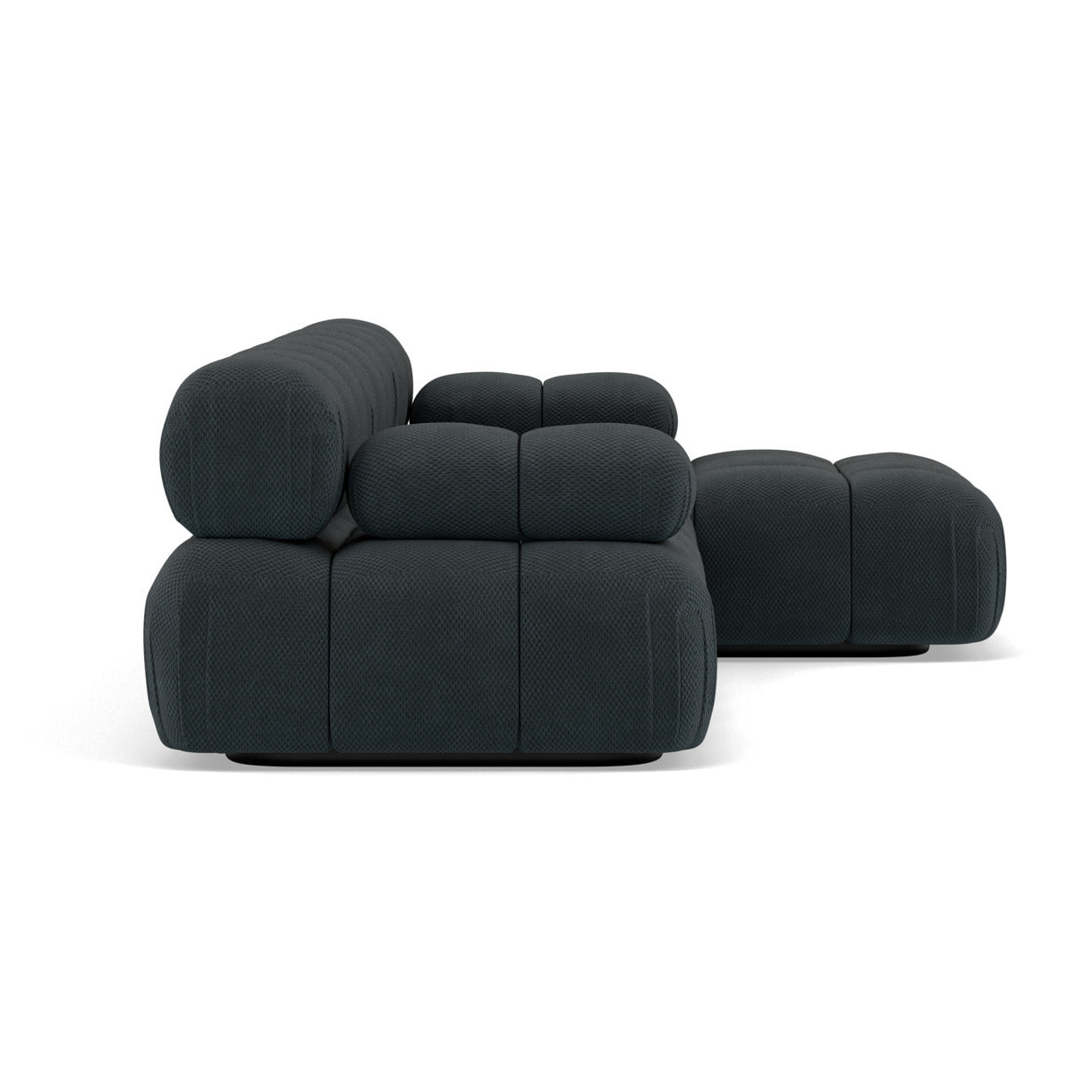 Ruby - canapé modulable d'angle droit 4 places en velours texturé - Noir
