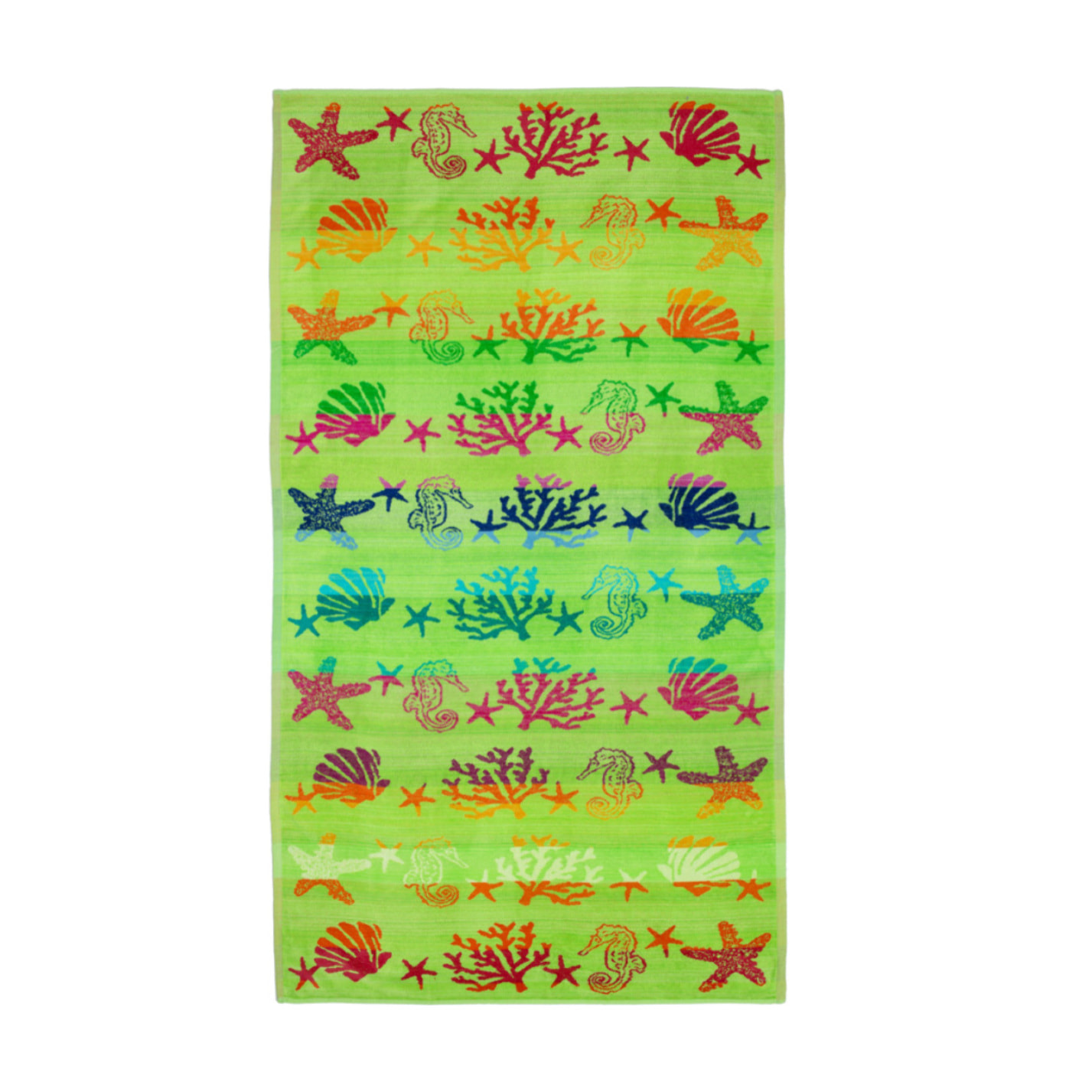 Telo Mare Spugna Jacquard Spiaggia Disegno Fantasy Sea