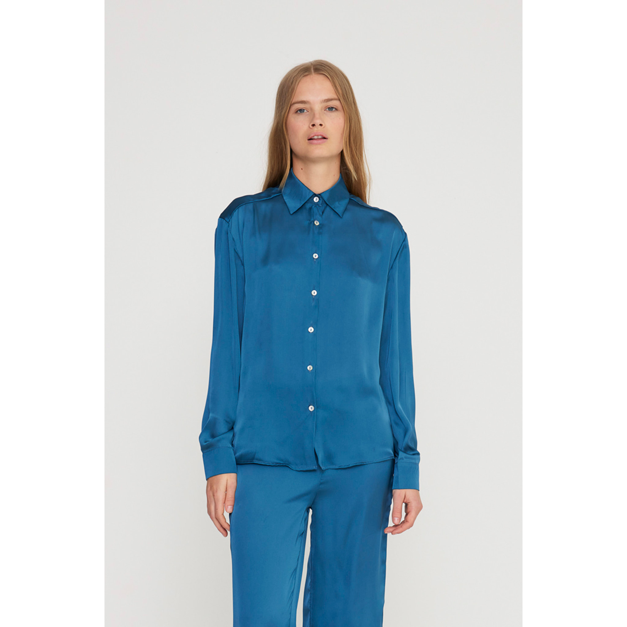 Pigiama donna florencia in raso con collo camicia Noidinotte