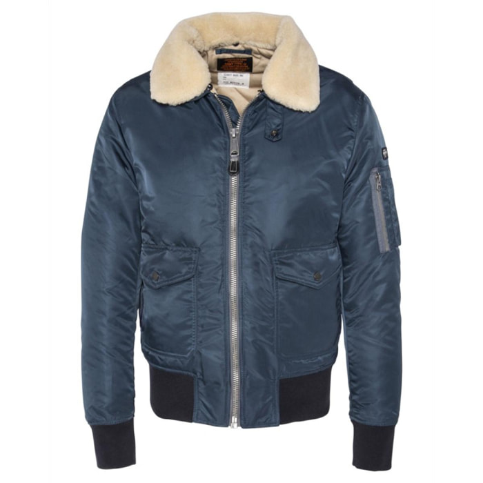 OHARA-RS FLIGHT JACKET WITH DETACHABLE PILE FUR COLLAR 100% RECYCLED NYLON
BLACK OR BROWN COLLAR= 100% POLYESTER
BEIGE OR RUST COLLAR= 60% ACRYLIC 40% CASHMERE Blu