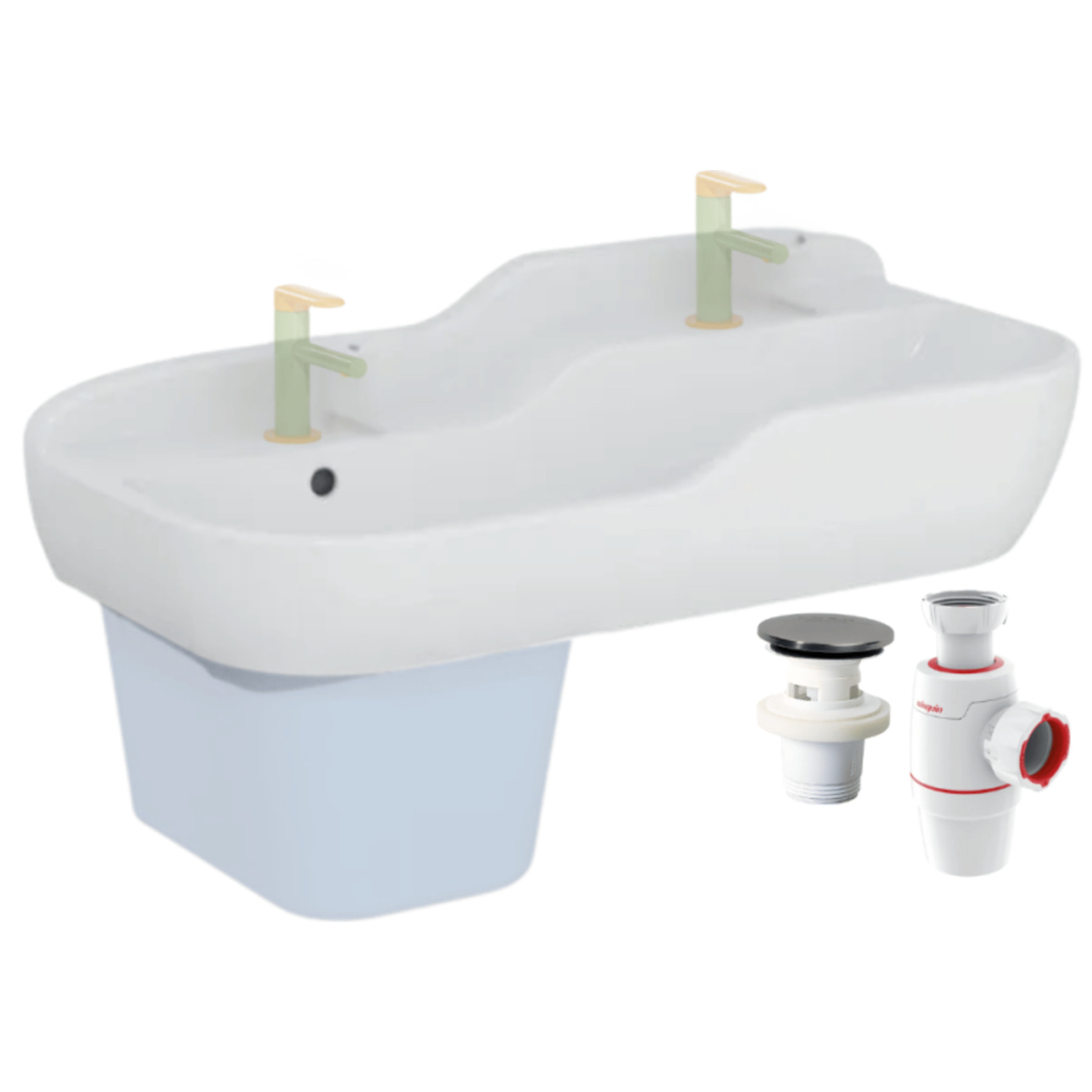 Lavabo pour enfant VITRA Sento Kids 85 cm + siphon et bonde Wirquin