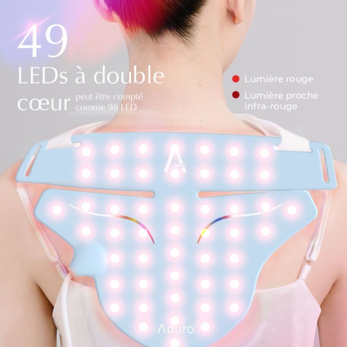 Masque LED intelligent ADURO Masque ZLD-50AF décolleté et cou