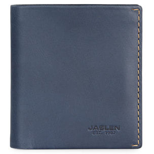 Cartera Hombre Piel Jaslen Lyon Azul Marino-Camel