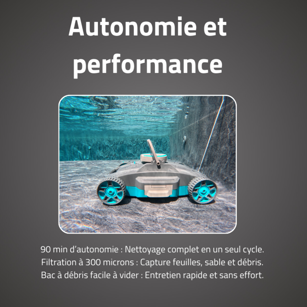 Bestway Robot piscine sans fil Platine nettoyage fond plat 20 m² max