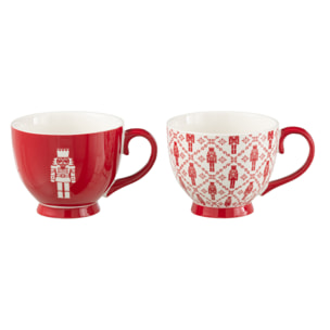 J-Line tasse Casse-Noisette - céramique - rouge - boîte de 2