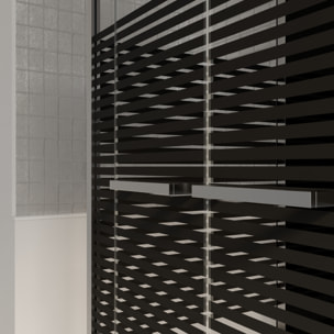 Cabine de douche rectangle 110x80x215cm - Portes pivotantes - Lignes grises anthracites - SCRATCHY 2