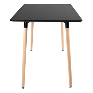 Table rectangulaire 120 × 70cm noire PIA