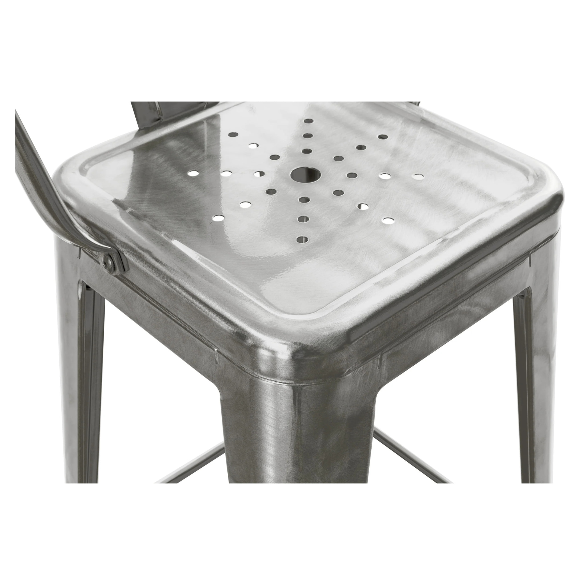 Lot de 2 chaises pour îlot central 67 cm en métal chrome - Indus