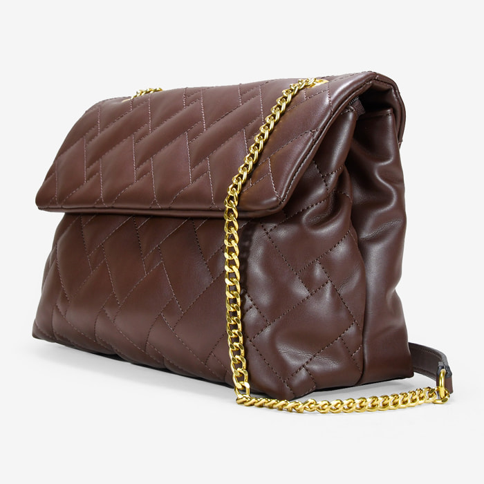 Bolso de hombro marrón grande