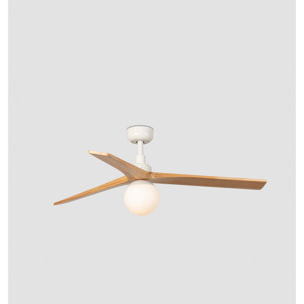 KLIM M Ventilatore a soffitto bianco/legno querciaE27