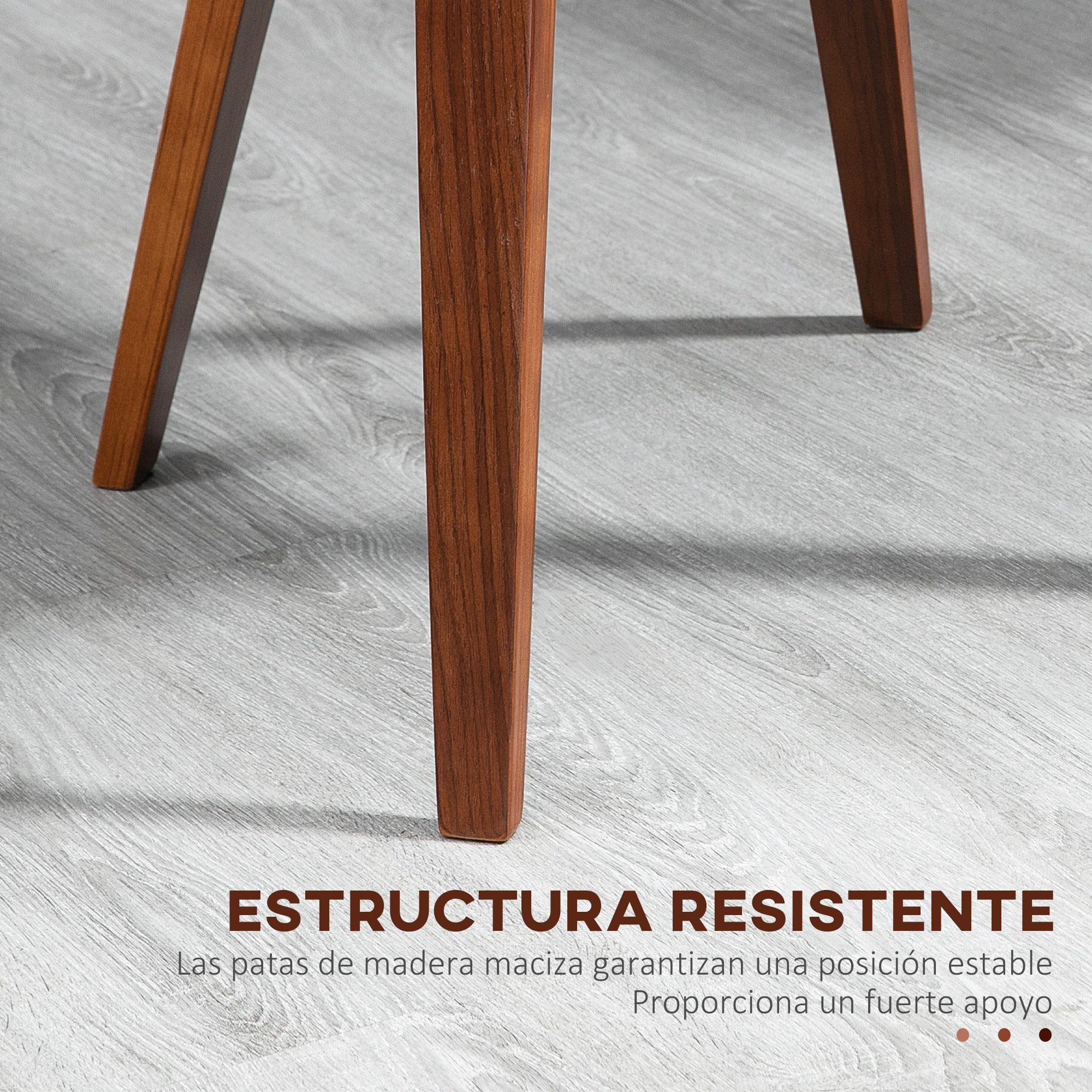 Pack de 2 Sillas de Comedor Tapizadas en Cuero Sintético, Sillas de Cocina con Asiento, Respaldo Curvados y Acolchados, Patas de Madera, Negro