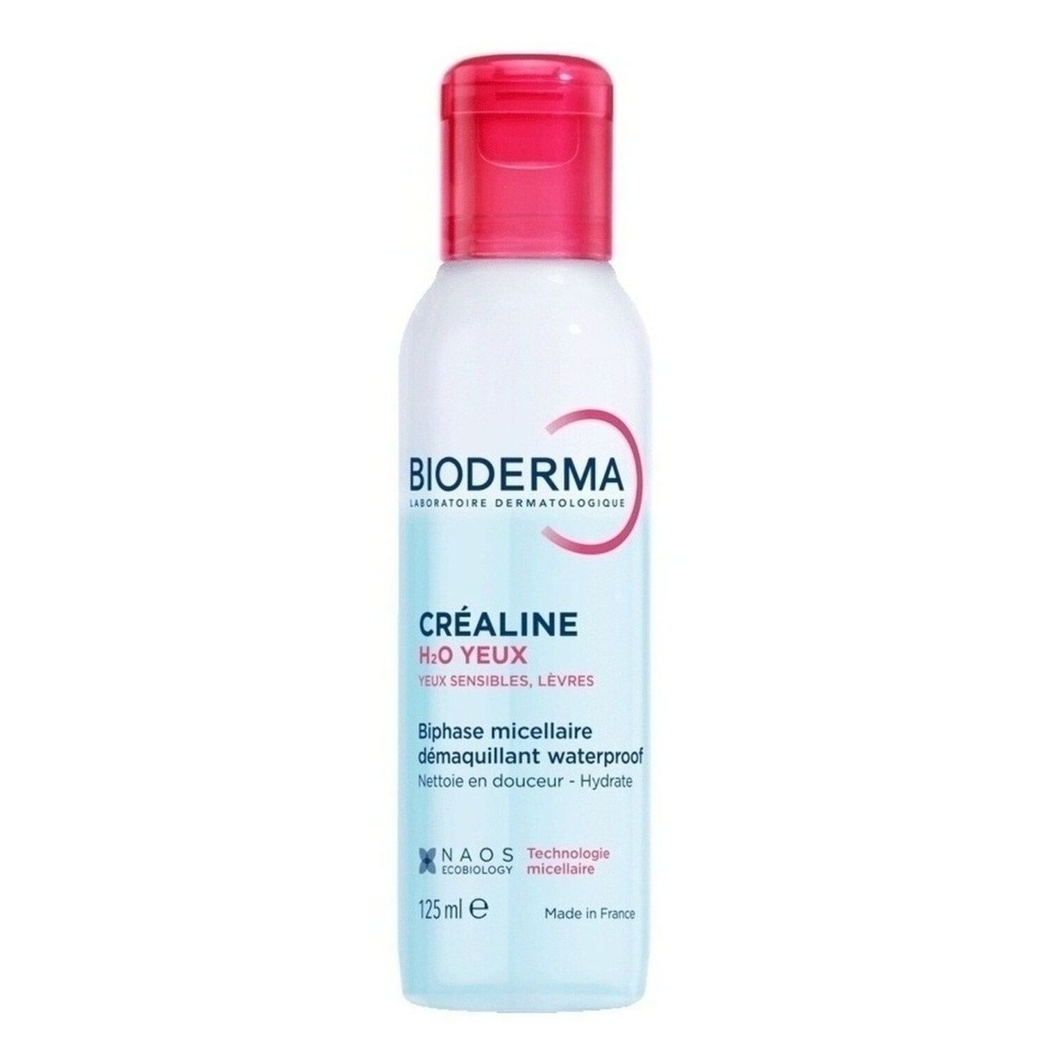 Créaline H2O - Démaquillant Waterproof Biphase Micellaire - Yeux Sensibles et Lèvres - 125ml