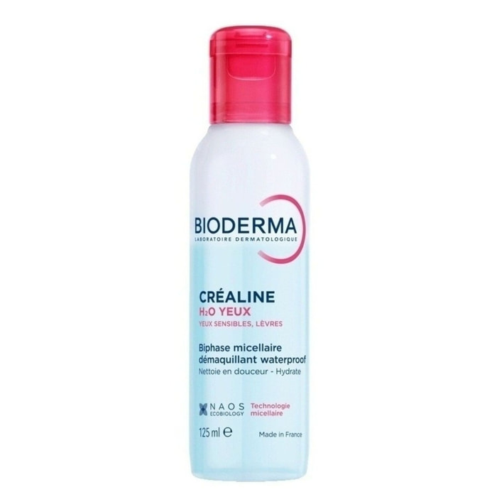 Créaline H2O - Démaquillant Waterproof Biphase Micellaire - Yeux Sensibles et Lèvres - 125ml