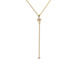 Collar Y Polar Star Plata Baño Oro