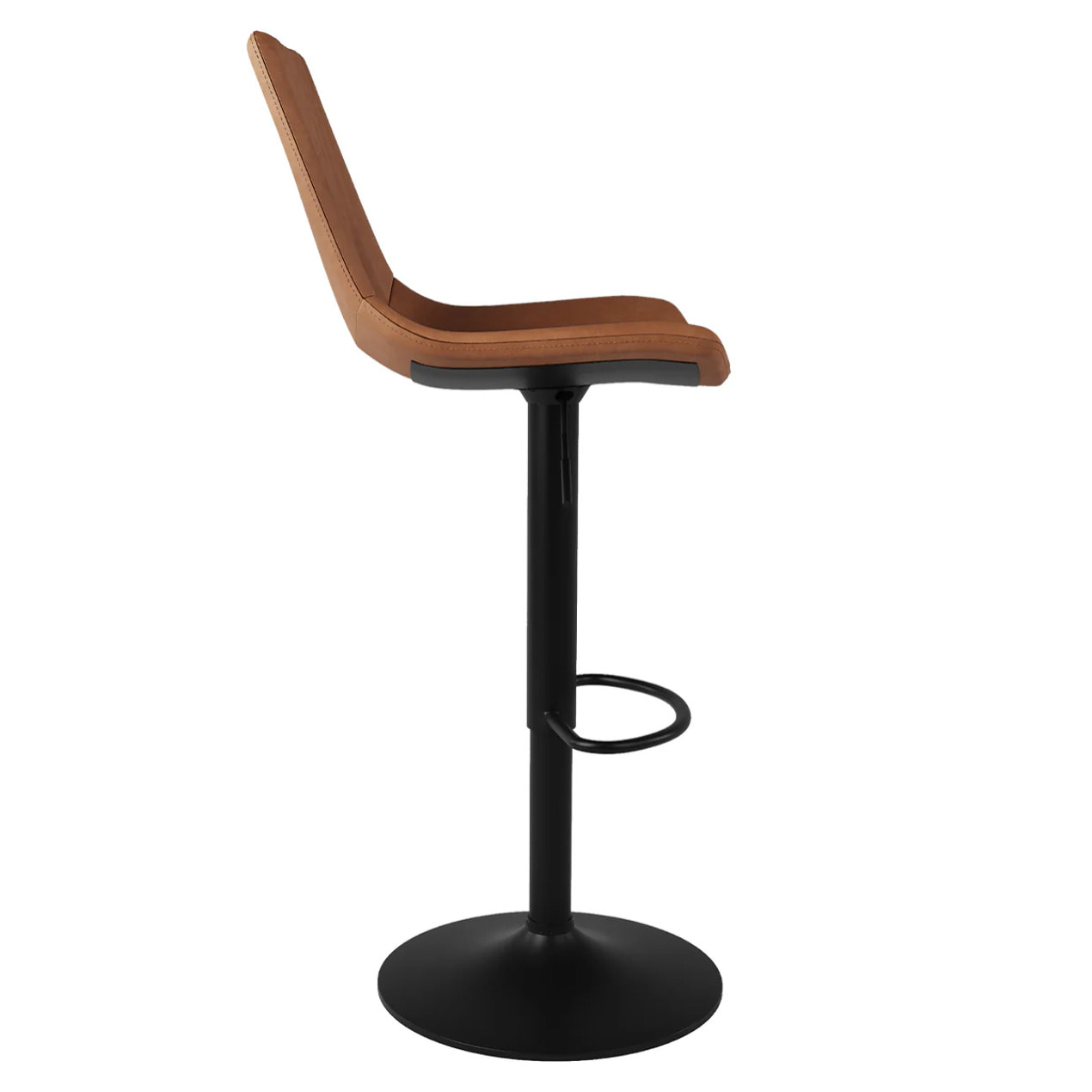 Lot de 2 chaises de bar réglables 62,5/83 cm camel en cuir synthétique - Killi