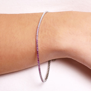 Bracciale Tennis con Cubic Zirconia Rosse 1.5mm