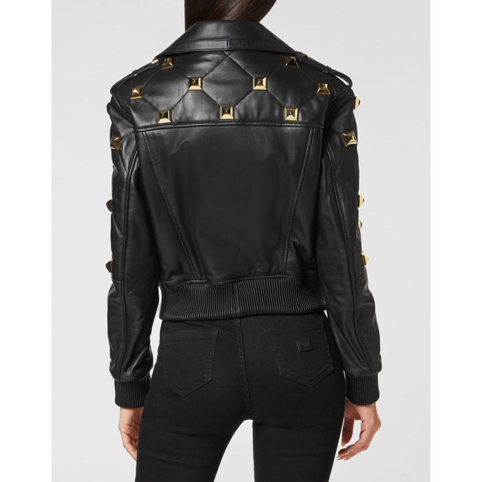 PHILIPP PLEIN Leather Bomber