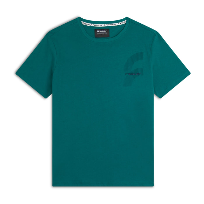 T-shirt da uomo con maxi logo lato cuore in tono colore