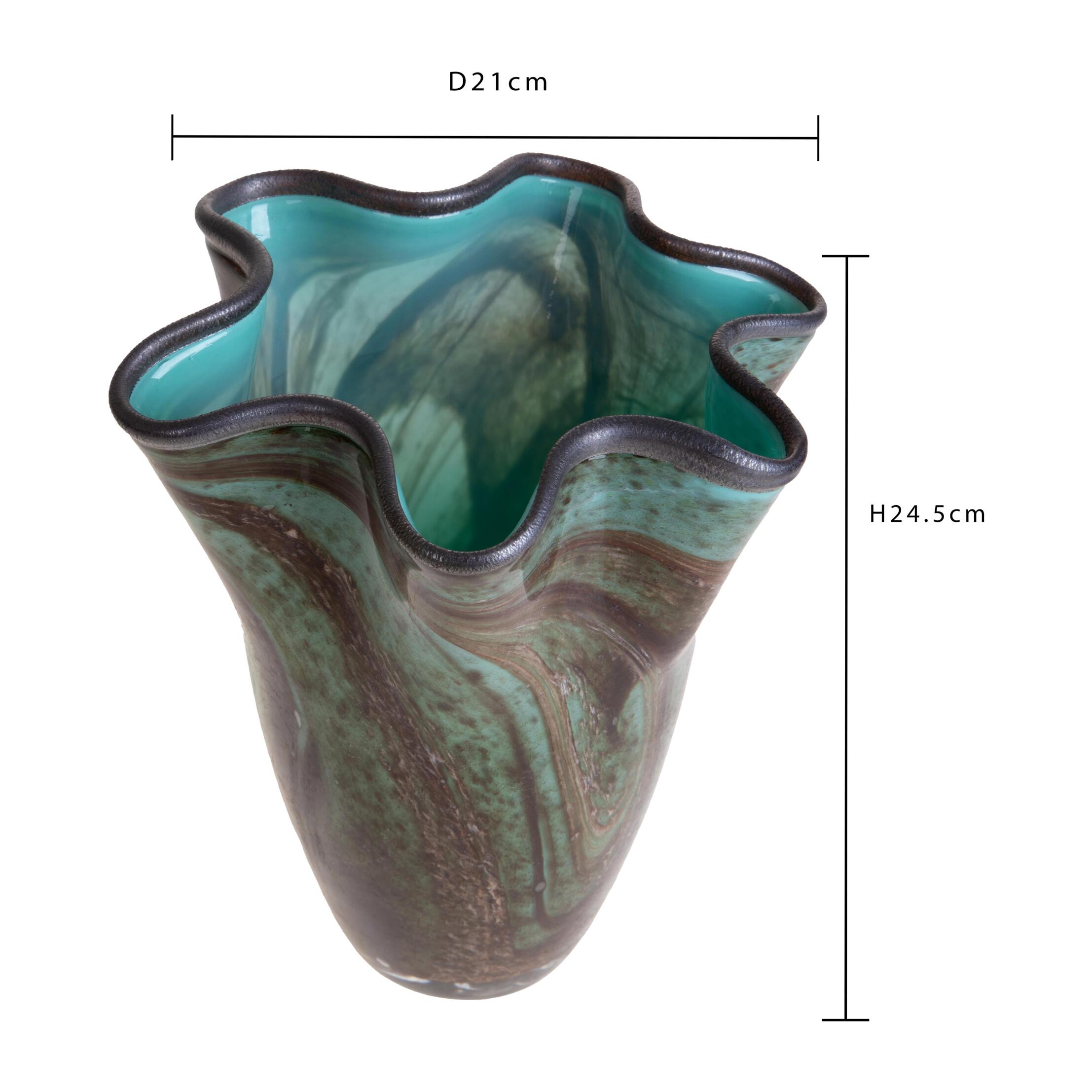 Vaso con bordo ondulato - 21xH24,5x21cm - Pezzi 1 - Bianchi Dino SpA