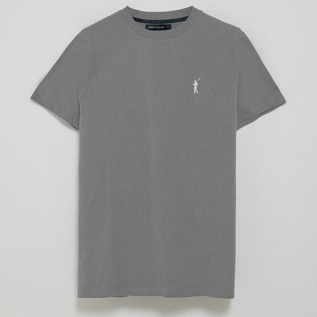 Camiseta gris asfalto de cuello redondo y Big Rigby Go engomado