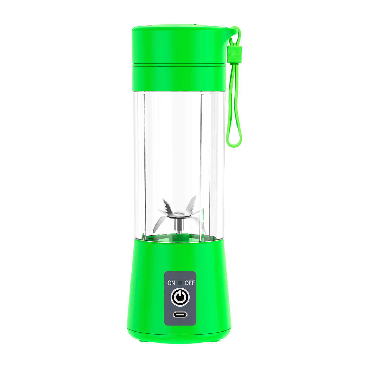 Batidora portátil 6S de 380 ml con 6 cuchillas de acero inoxidable, con 75W y batería recargable de 2000mAh.