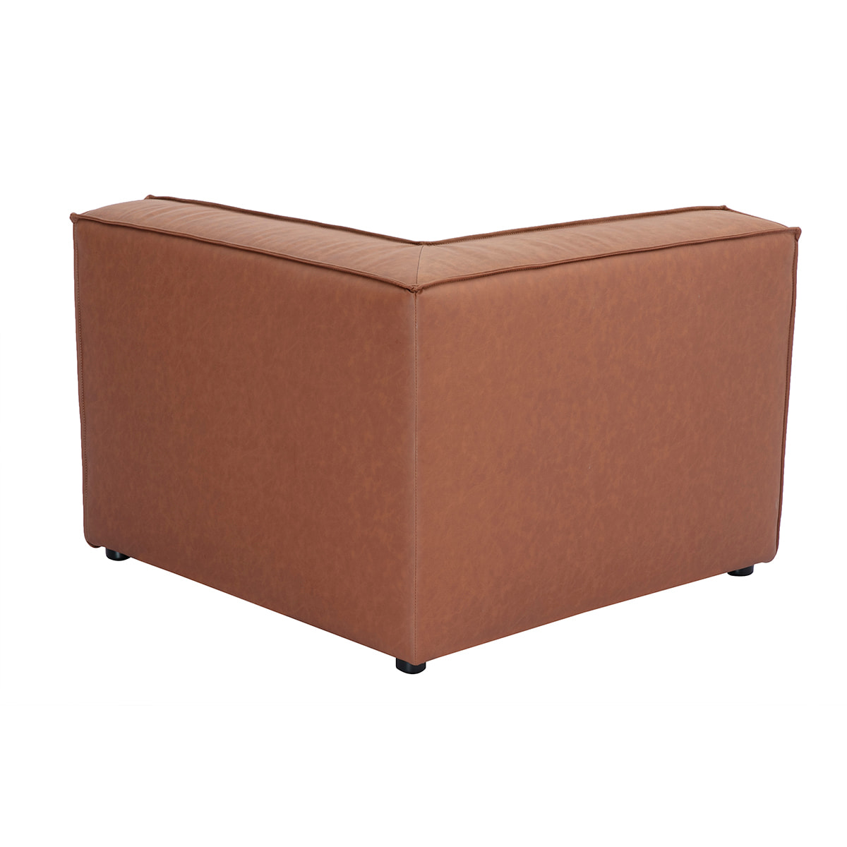 Module d'angle central pour canapé en cuir marron SPLIT