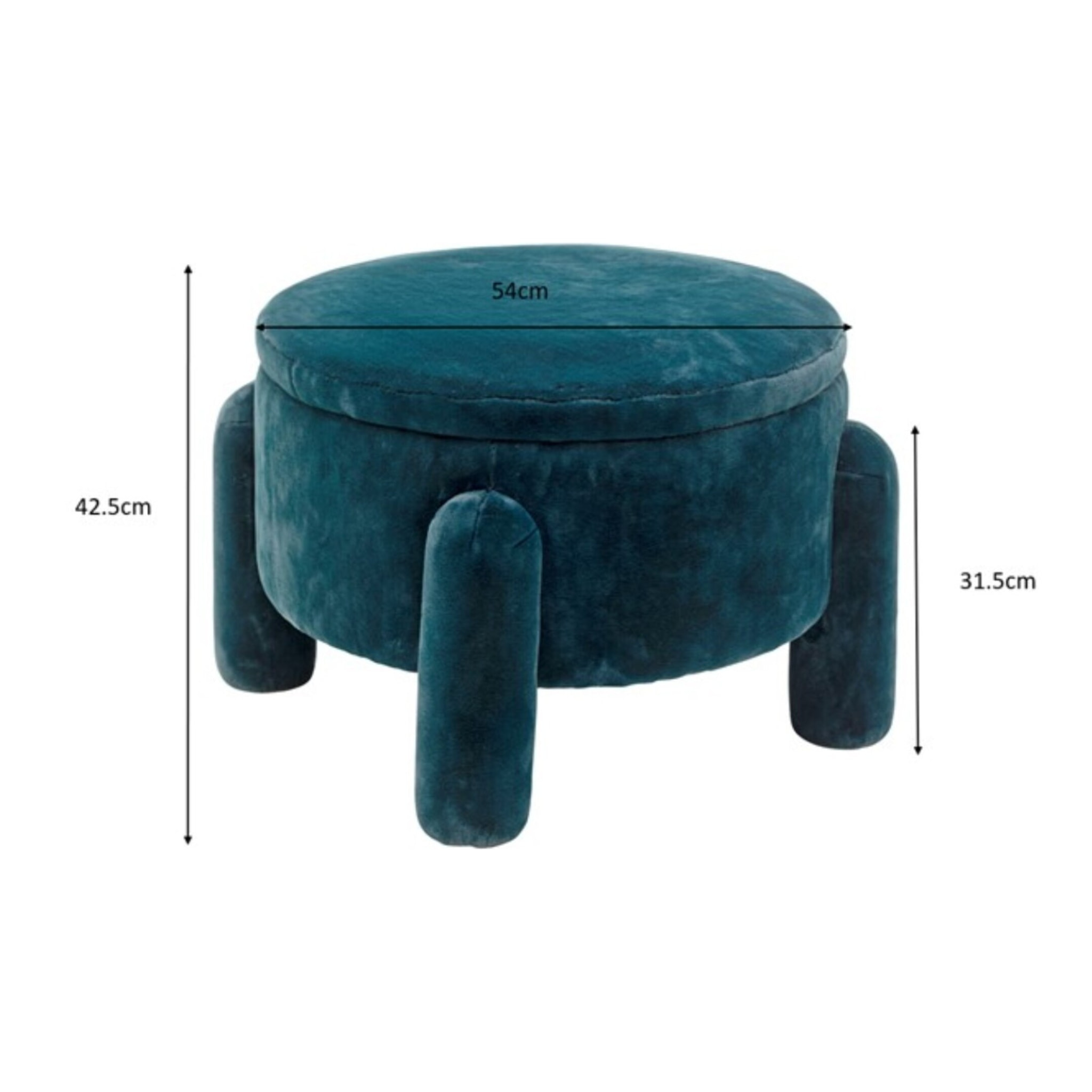 Tabouret-coffre 54cm bleu Kare Design