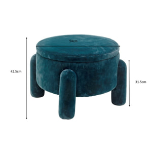 Tabouret-coffre 54cm bleu Kare Design