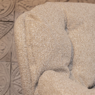 Fauteuil pivotant en tissu beige GUSTAVE