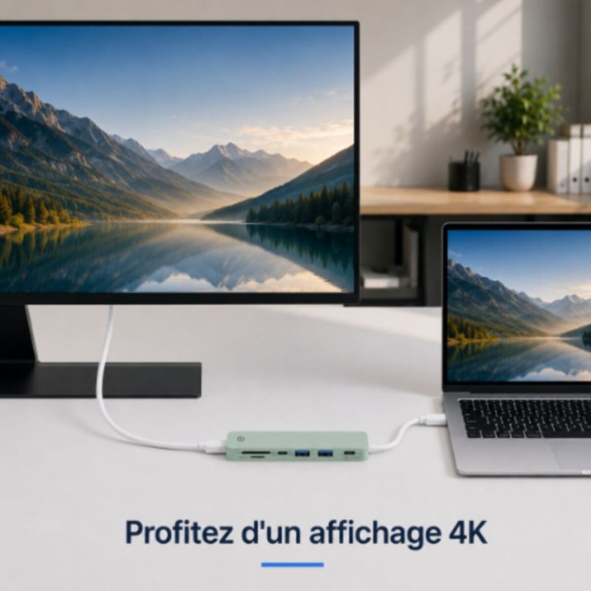 Hub ESSENTIELB 7 en 1 USB C Vert