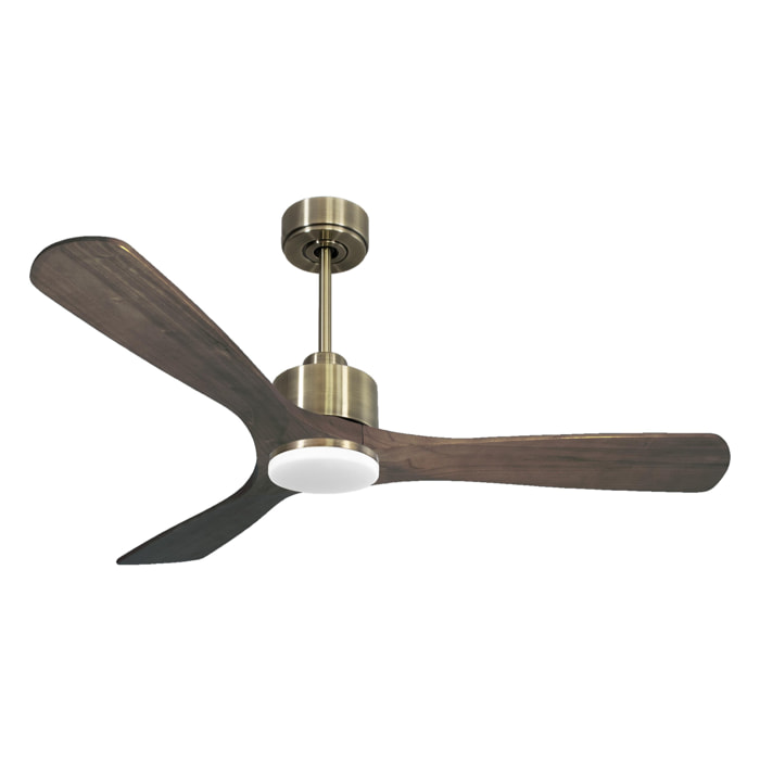 Ventilateur de plafond Réversible  Thermostat Dimmable Wifi Moteur à courant continu Toits en pente Télécommande Lumière à trois tons Hypersilence Mémoire