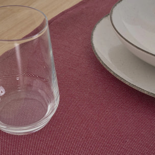 Lot de 2 sets de table jacquard MASSAIC Grenat