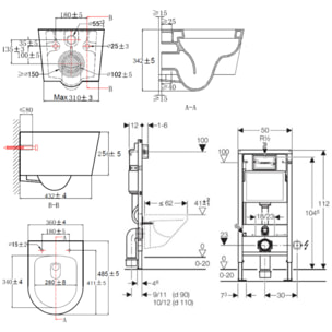 Pack bati-support Geberit + WC sans bride Swiss Aqua Technologies + abattant SoftClose + plaque (SATrimlessGeb1)