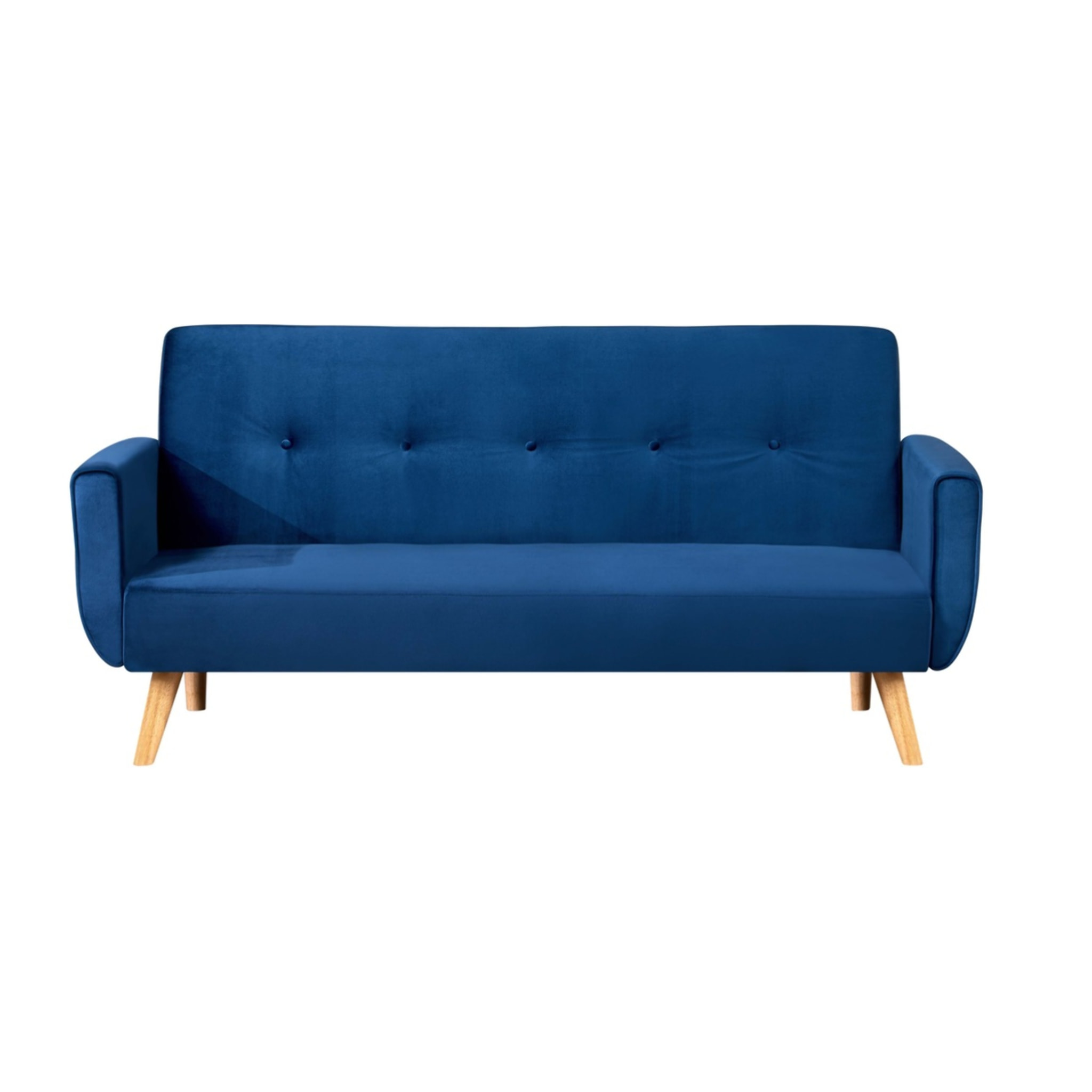 Canapé scandinave convertible 3 places en velours bleu nuit OLIVER