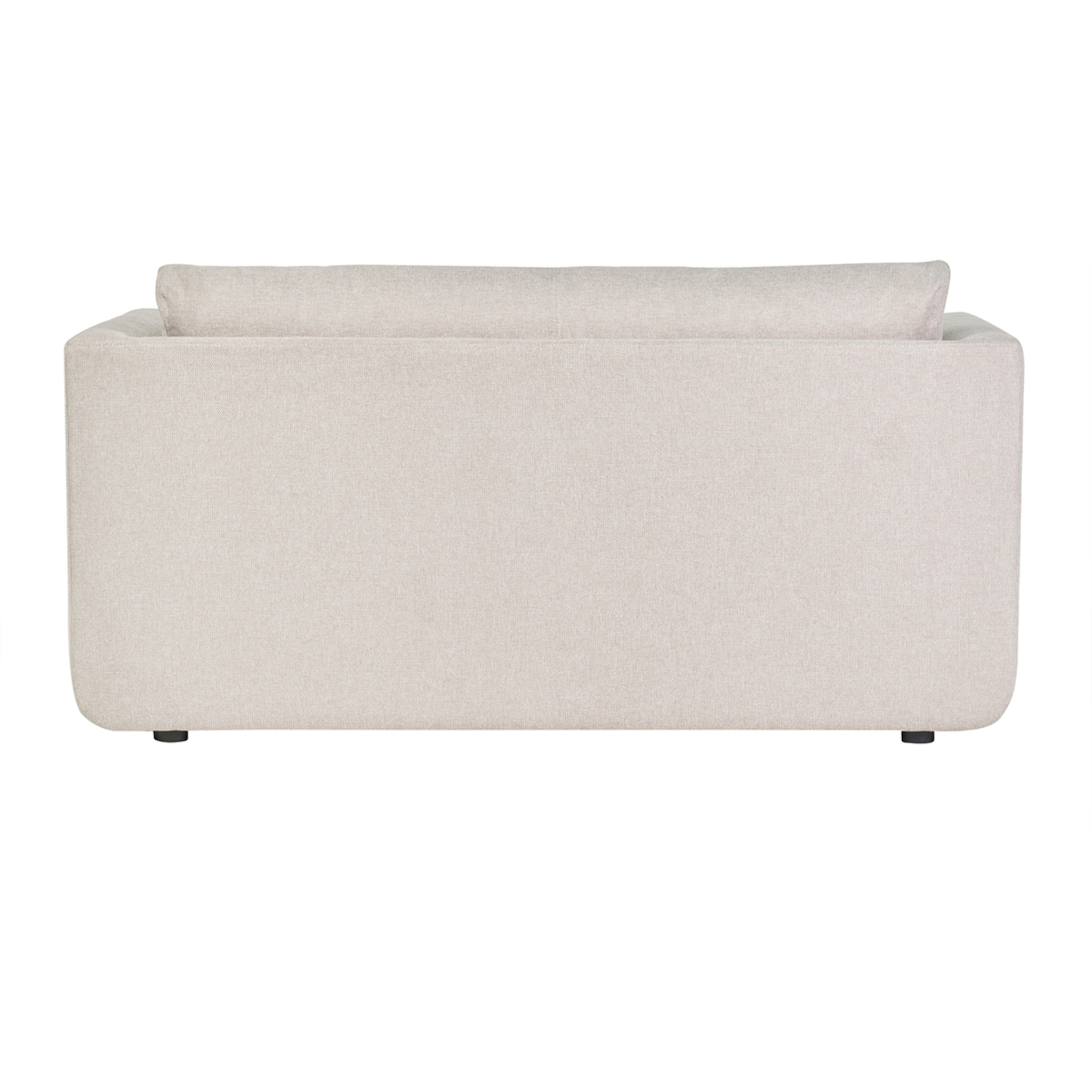 Canapé convertible 2 places en tissu effet velours texturé beige LEON
