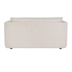 Canapé convertible 2 places en tissu effet velours texturé beige LEON